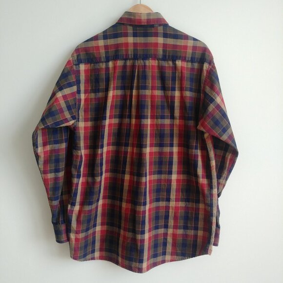 Viyella Men cotton wool made in Canada button down shirt plaid flannel Large - Picture 7 of 16